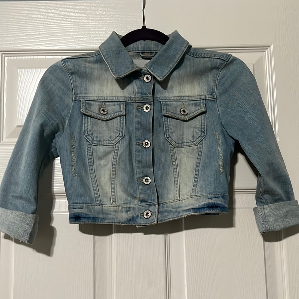 Cropped Topshop Moto Denim Jacket